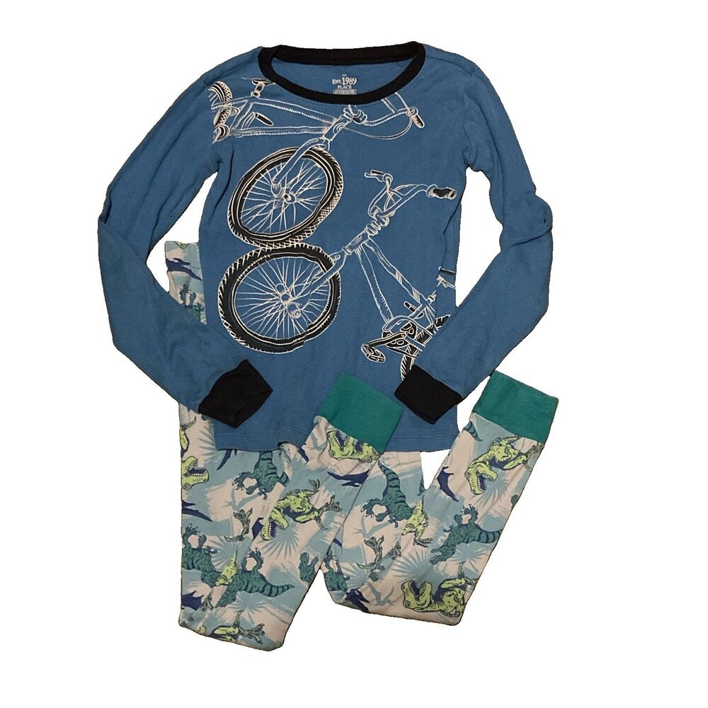 Boys 10 Pajama Set Unmatched Blue Children’s Place Shirt & ?Dreamland Pants Dino